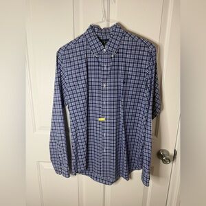Ralph Lauren navy/white plaid dress shirt Size Large